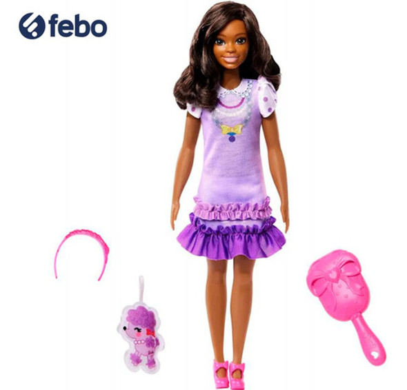 Barbie Muñeca Mattel Basica Falda Violeta Febo 1