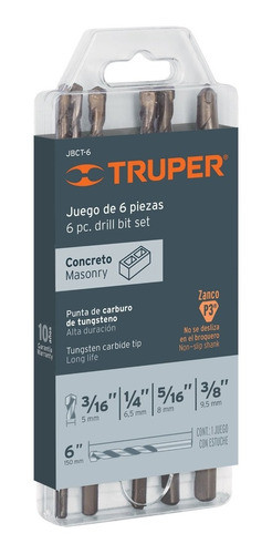 Mechas Para Hormigon 6pcs Truper Jbct-6 0