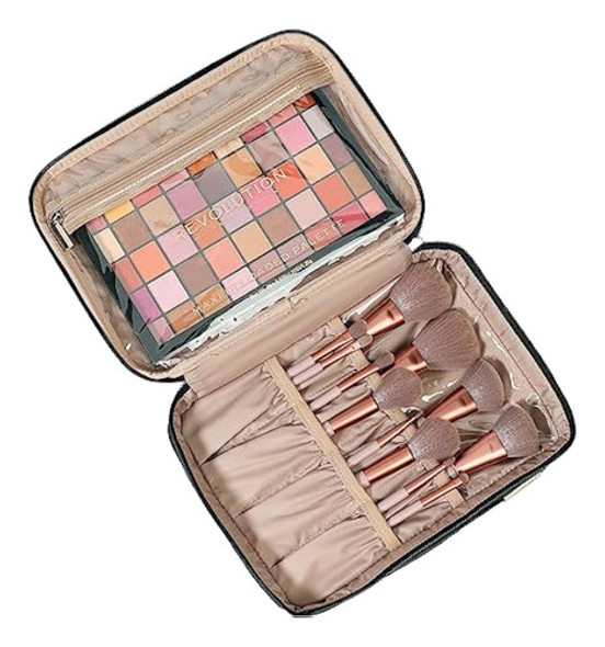 Nishel Bolsa De Maquillaje De Doble Capa Con 1