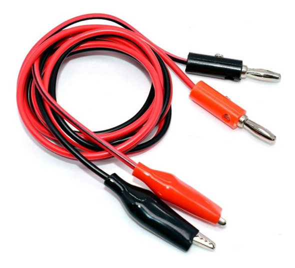 Cabo Fonte Bancada 1m Conector Banana 4mm Garra Jacaré 0