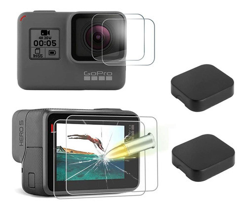 Protector De Pantalla Para Gopro Hero 7 5 Y 6 De Lente- 6un 0