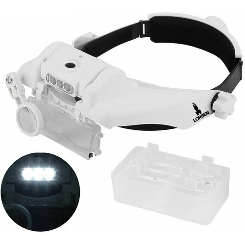 Lupa De Cabeça Estética Oculos Profissional 6 Lentes Aumento 0