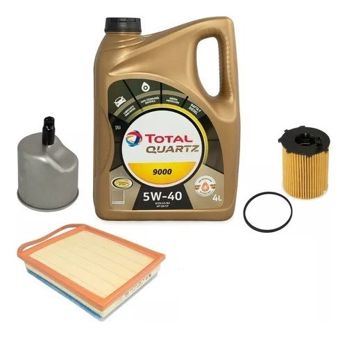 Kit 3 Filtros + Aceite Total 9000  Partner 1.6 Hdi Dv6 8v 0