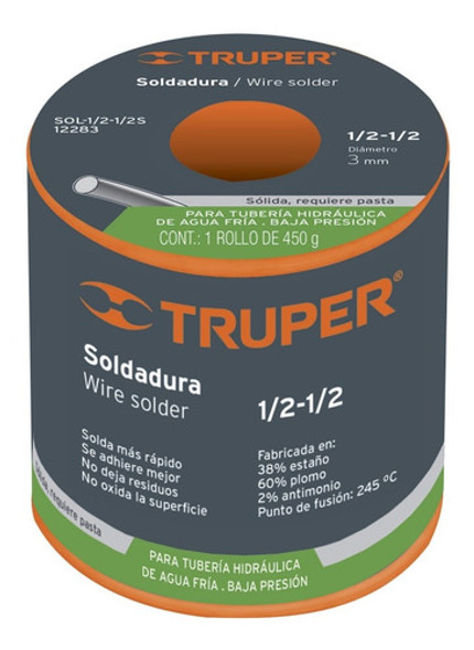 Soldadura Solida Estaño Tubería De Baja Presión Truper 1
