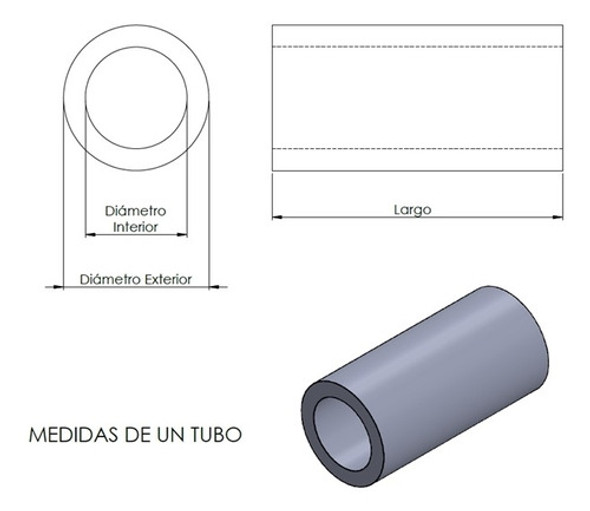 Tubo De Delrin, Resina Acetal, Pom, Ø120/90x1000mm Blanco Me 1