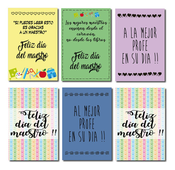 Tarjetas Día Del Maestro . Kit Imprimible 1