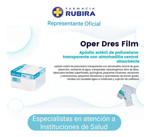 Operdres Aposito Adhesivo Film Resistente Agua 5x7,2cmx5 Und 1