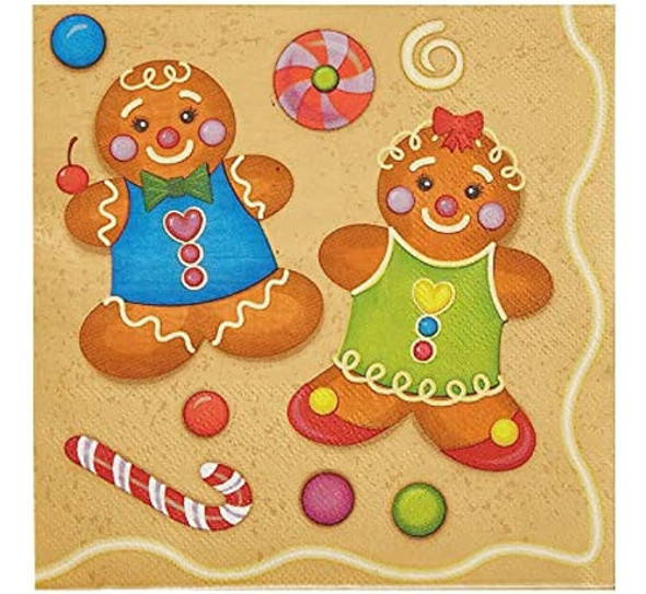 100 Pack De Servilletas De Galletas De Pan De Jengibre, Sumi 0