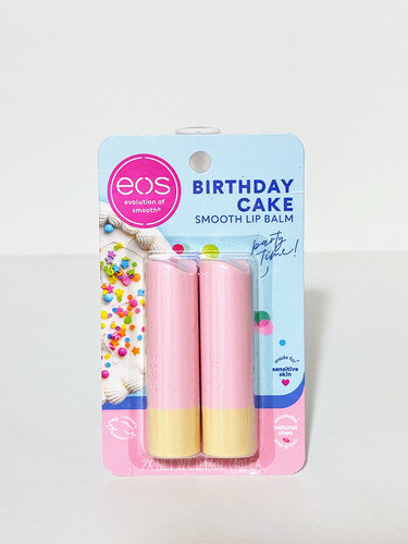 Eos Kit 2 Lip Balm Hidratante Labial Birthday Cake 4g Cada 1