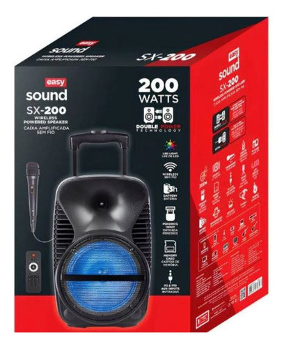 Caixa De Som Amplificada Easy Sx-200 Bluetooth Microfone 1