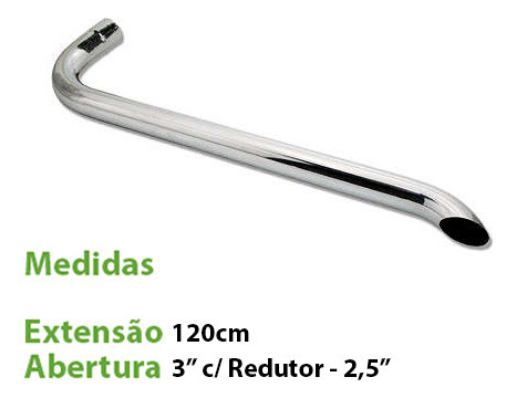 Ponteira Escap Cromada Super Longa 2,5 Polegadas - 1,2 Mt 1