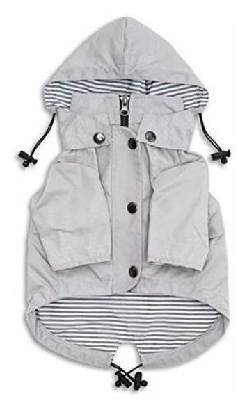 Ellie Dog Wear Impermeable Con Cremallera Gris Claro Para Pe 0