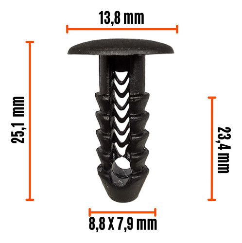 Clip Grampa Traba Tapizado Panel Peugeot 504 Negro X10 1