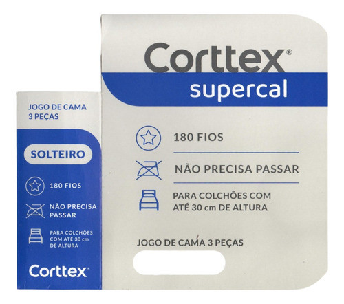 Jogo De Cama Solteiro Corttex Supercal  180 Fios Color 1