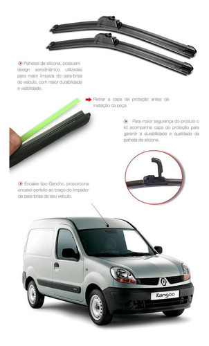 Palheta Limpador Parabrisa Kangoo  1997 A 2016 1