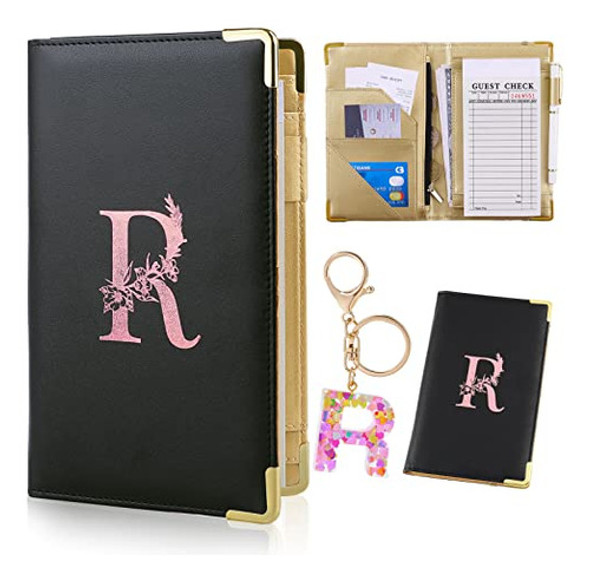 Porta Cuenta De Servicio De Mesa Cuero Negro + Llavero R 0