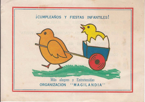 Uruguay Antiguo Flyer Fiestas Infantiles Magilandia Vintage 0