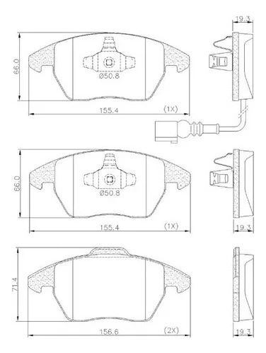 Pastilla De Freno Vw Vento Golf Bora Audi A3 A1 1