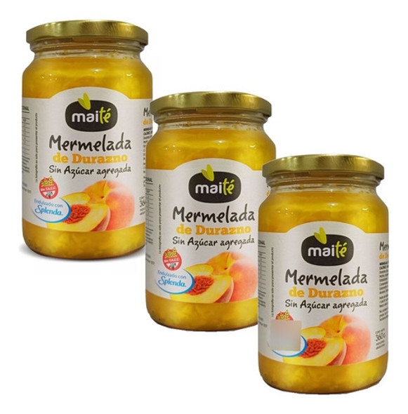 Mermelada Dulce De Durazno Dietetica Sin Tacc Maite 360g X3 0