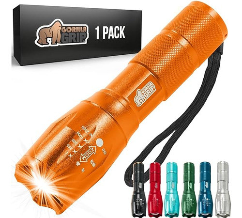 Gorilla Grip Linterna Tactica Led Pequeña Y Potente Naranja 0