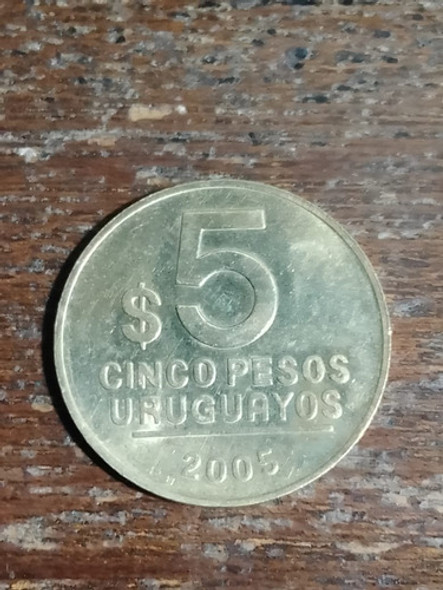 Moneda Artigas Cinco Pesos Uruguayos 2005 1