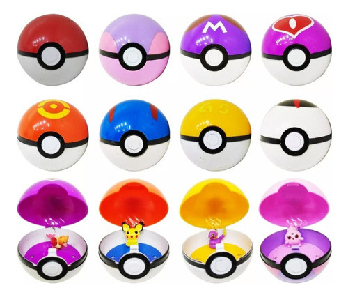 10 Pokebolas Con Muñecos Juguete Regalo 0