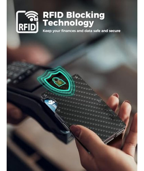 Cartera Delgada Para Hombres, Bloqueo Rfid, 1