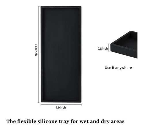 Bustlinrd Bandeja Rectangular De Silicona Para Bano, Bandeja 1