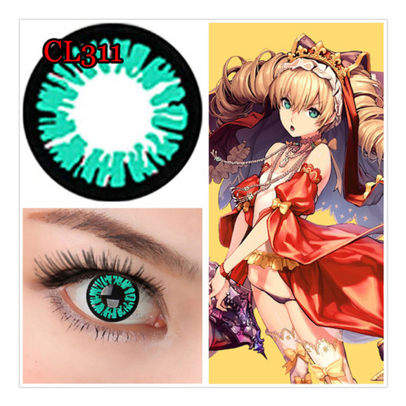 Lentes De Contacto Fantasía Anime Glamour Verde Cosplay Cl31 1