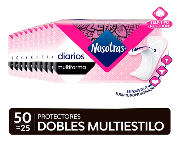 Protector Nosotras Dobles Multiestilo X10 Pqts 0 Protector Nosotras Dobles Multiestilo X10 Pqts 0