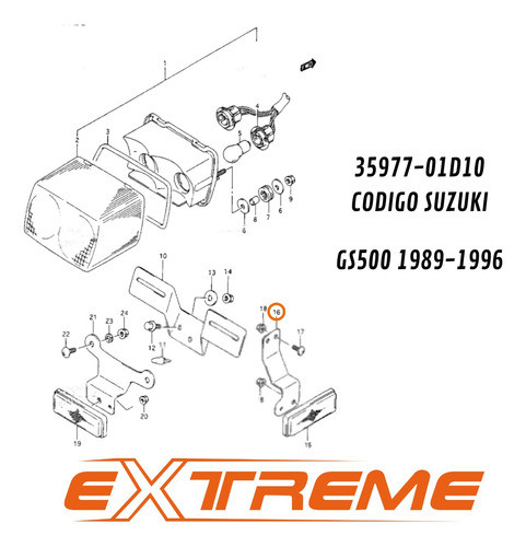 Soporte De Ojo De Gato Trasero Derecho Suzuki Gs 500 Orig. 1