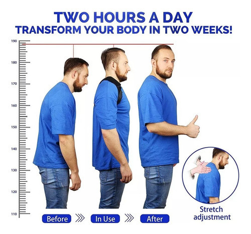 Corrector De Postura Ajustable Espalda Y Hombros 1