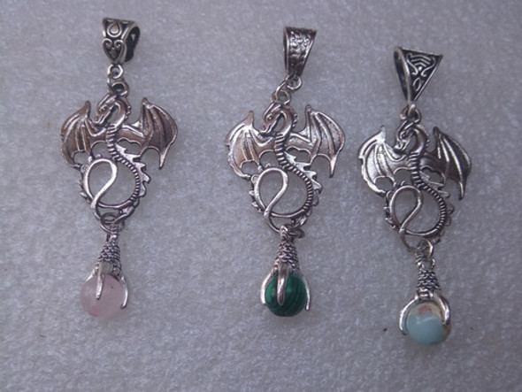 Dije Dragón Y  Garra De Piedras Semipreciosas 0