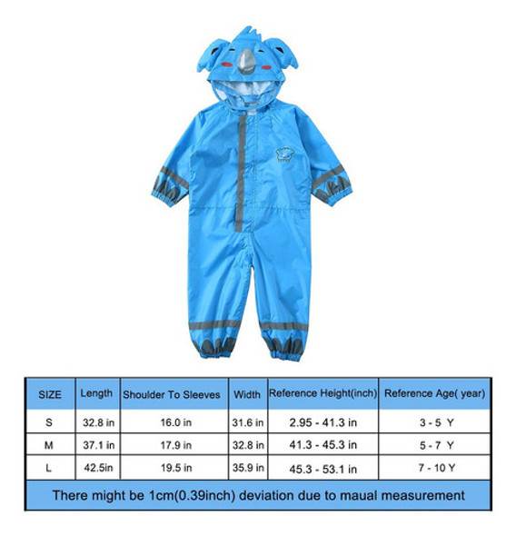 Traje De Lluvia Para Nios Pequeos, Impermeable Para Nios, Ov 1