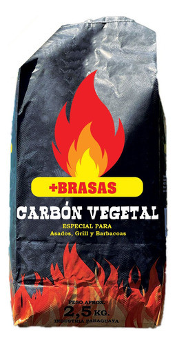 Carbón Vegetal +brasas 100% Quebracho Blanco-no Chispea2.5kg 0