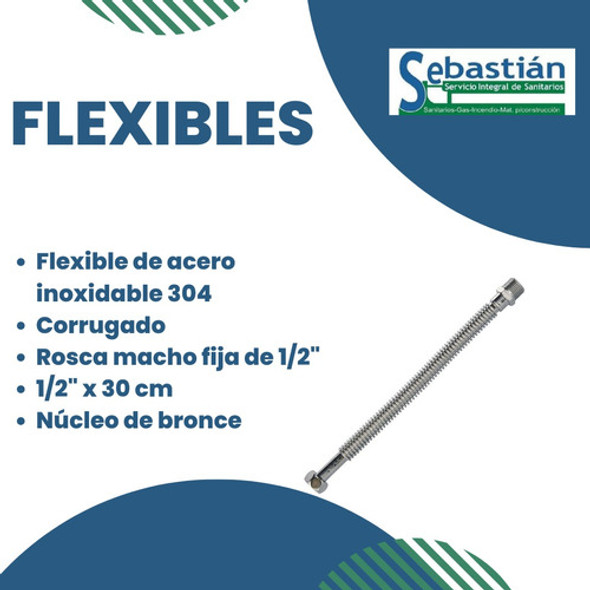 Flexible Agua Corrugado Acero Inox 1/2 X 30 Calefon Termos 1