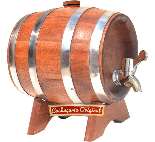 Barril Carote Pipa Cachaça Cedro 1 Litro Torneira Rústico 1