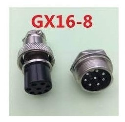 Gx16-8 Juego Conector Circular 8 Pin 16mm M+h Chasis Itytarg 0