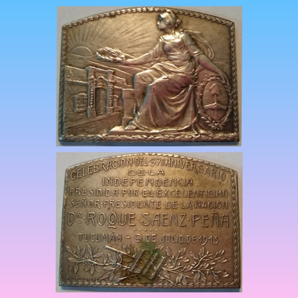 Medalla Centenario Independencia Argentina Tucumán Año 1913 0