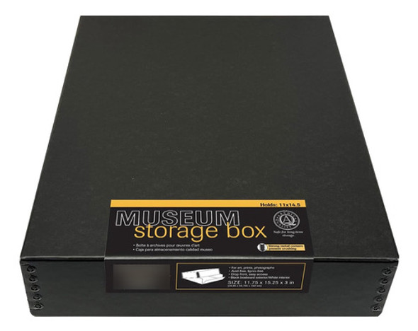 Caja De Archivo 28 X 355 X 76 Cm, Borde Metálico, Negro 0