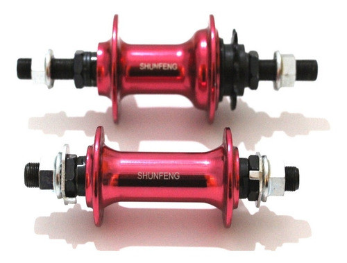 Juego Mazas Bmx Freestyle Shunfeng Aluminio Piñon 9 Dt Rojo 1