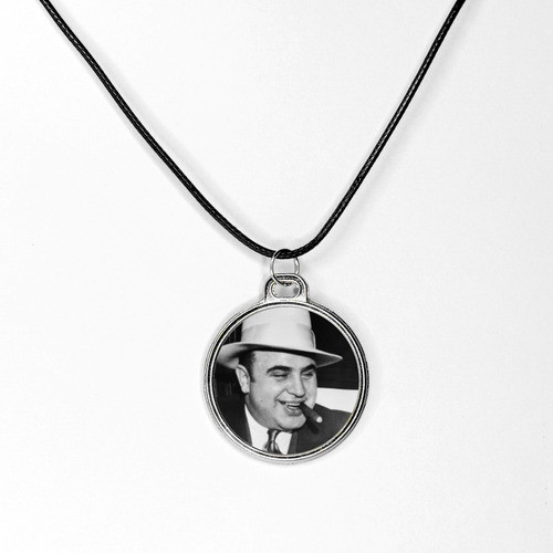 Colar Pingente Icones Da Mafia Al Capone Arte Em Resina 0