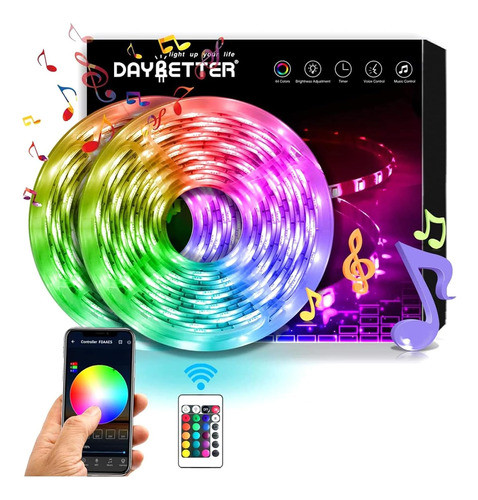 Tira De Led A Prueba De Agua 10 Metros Wifi Inteligente 5050 0