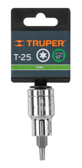 Dado Punta Tubo Torx Cuadrado 1/2  T-25 Truper 1