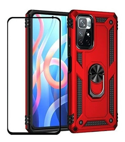 Funda Para Xiaomi Redmi Note 11 Roja + Protector De Regalo 0