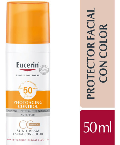 Protector Solar Eucerin Sun Cc Cream Fps50+ Con Color X 50ml 1