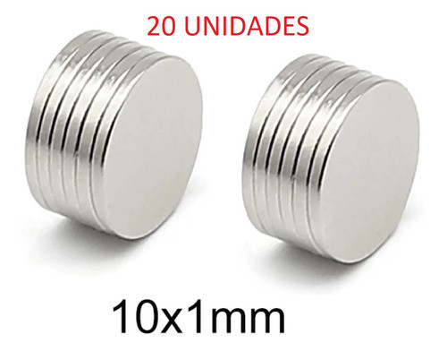 20 Peças Imã Neodímio 10x1 10mm X 1mm Pronta Entrega 1