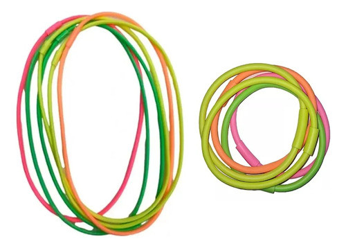 6 Collares Flúo Tricolor+10 Pulseras Fluo Bicolor 0