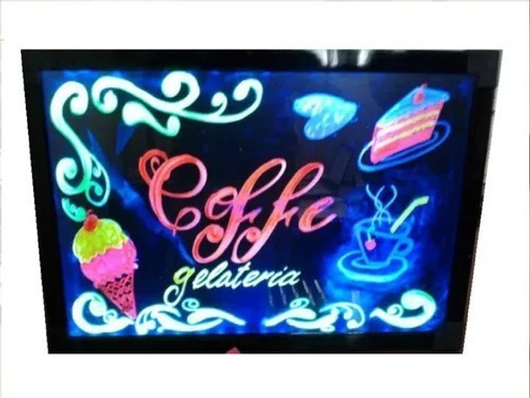 Pizarra Led Cartel Rgb 50 X 70 Cm. + Kit Marcadores + Atril 1
