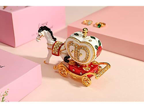Furuida Love Heart Carriage Joyero Caja De Baratijas Con Ado 1